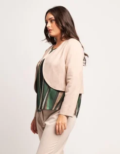 Bolero in ecosuede con bordi stondati