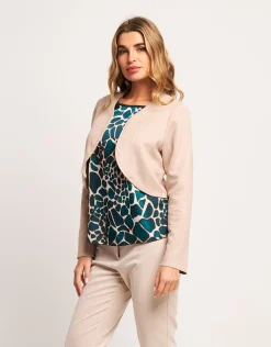 Bolero in ecosuede con bordi stondati