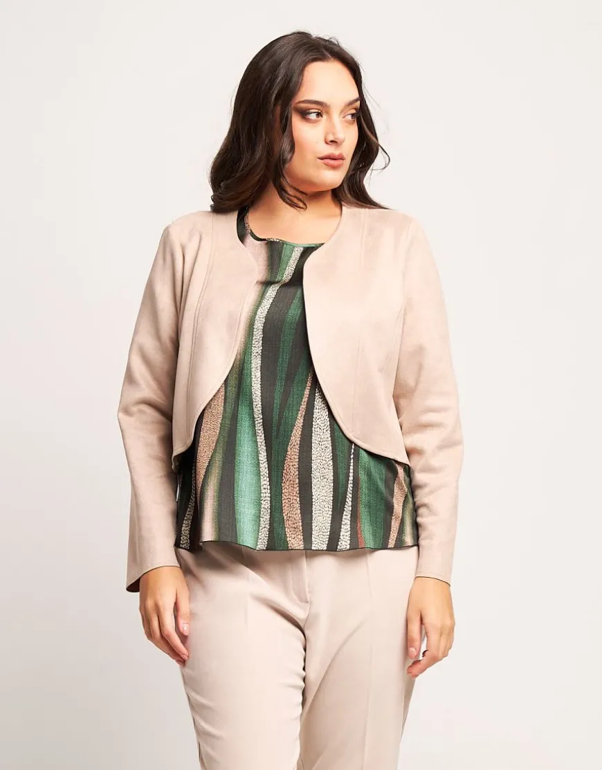 Bolero in ecosuede con bordi stondati