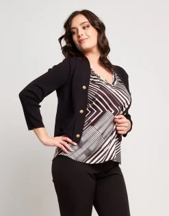 Caban in maglia con bottoni