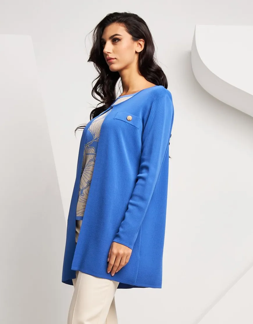 Caban in maglia con bottoni