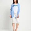 Caban in maglia con inserti a costine