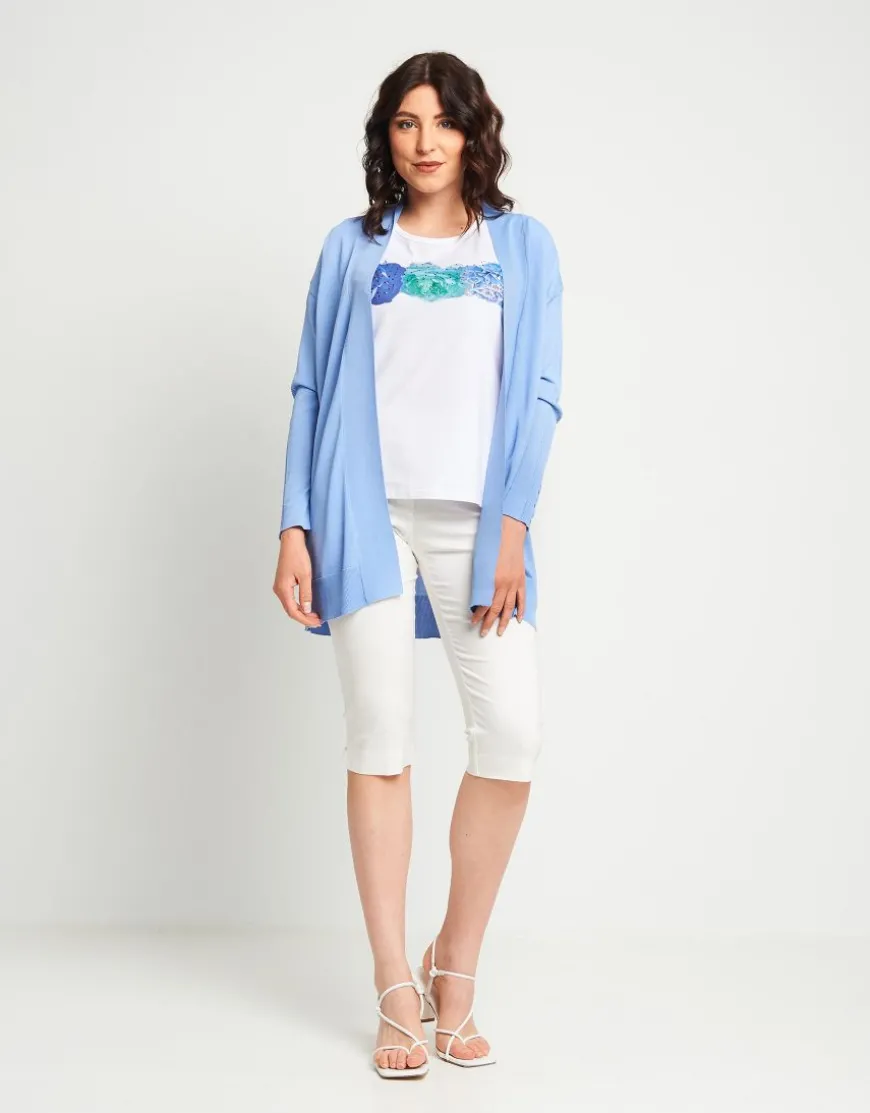 Caban in maglia con inserti a costine