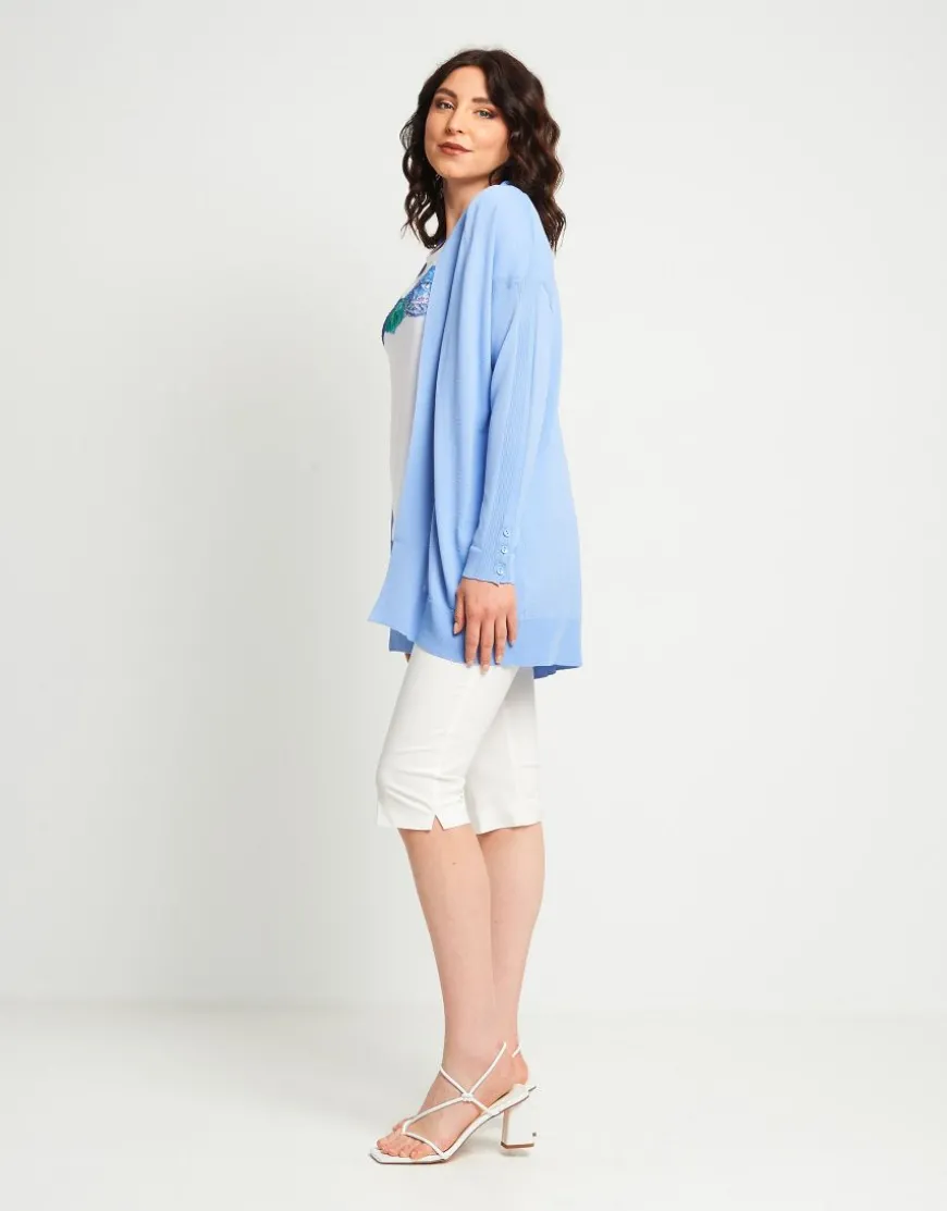 Caban in maglia con inserti a costine