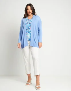 Caban in maglia con inserti a costine