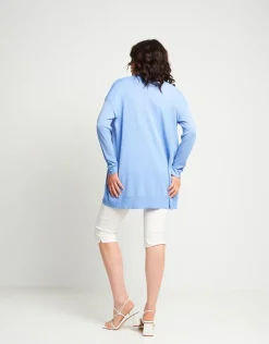 Caban in maglia con inserti a costine