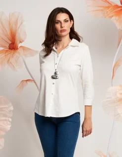 Camicia con bottoni in madreperla
