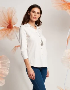 Camicia con bottoni in madreperla
