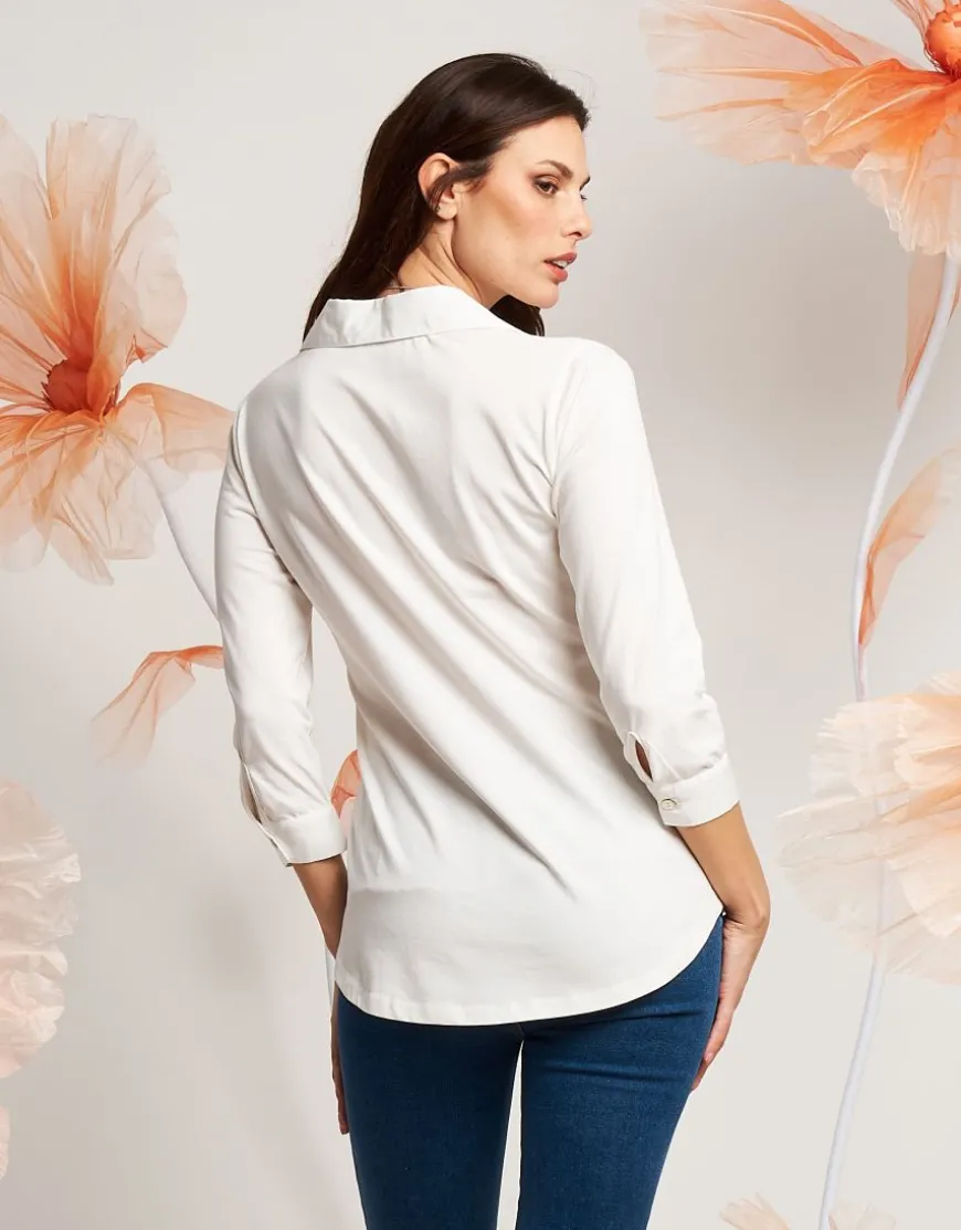 Camicia con bottoni in madreperla