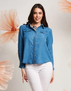 Camicia con colletto e pattine