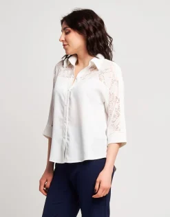 Camicia con inserti in pizzo