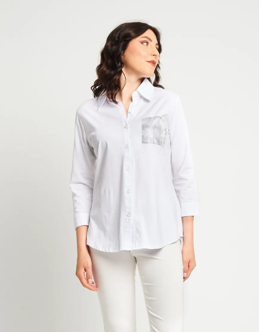 Camicia con strass militare