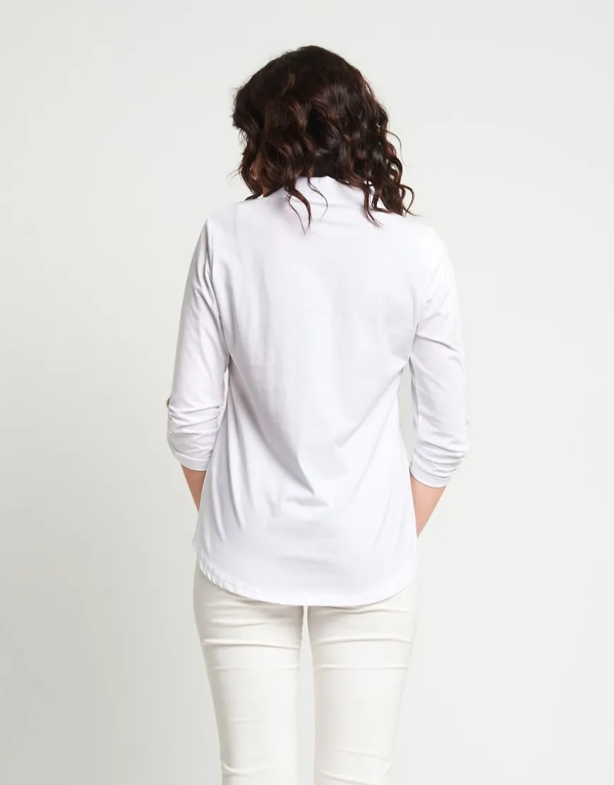Camicia con strass sul taschino