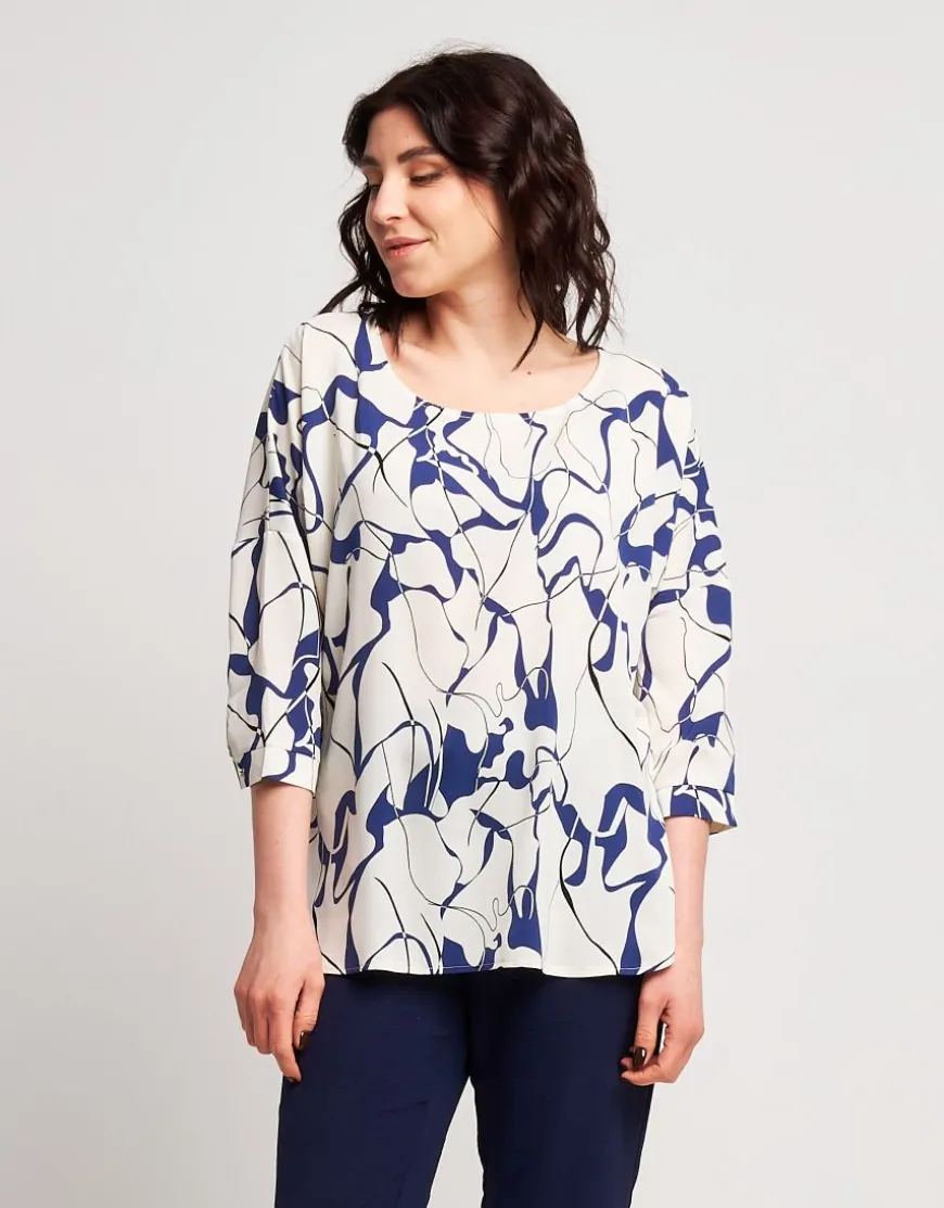 Camicia fantasia con maniche tre quarti