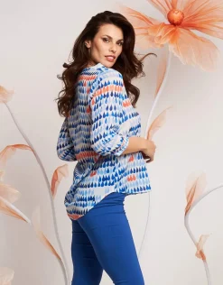 Camicia fantasia con maniche tre quarti