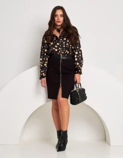 Camicia fantasia pois con bottoni a cuore