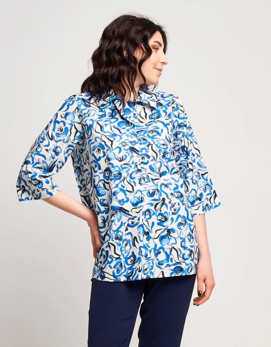 Camicia in cotone stampato fantasia
