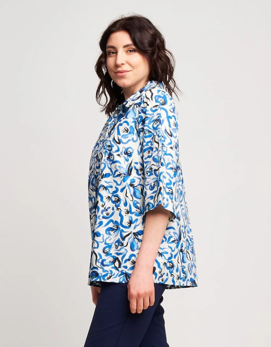 Camicia in cotone stampato fantasia