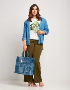Camicia in denim con colletto e taschine