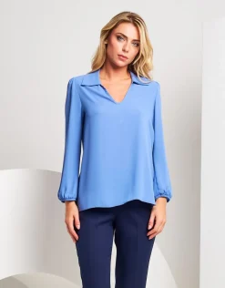 Camicia in georgette azzurra