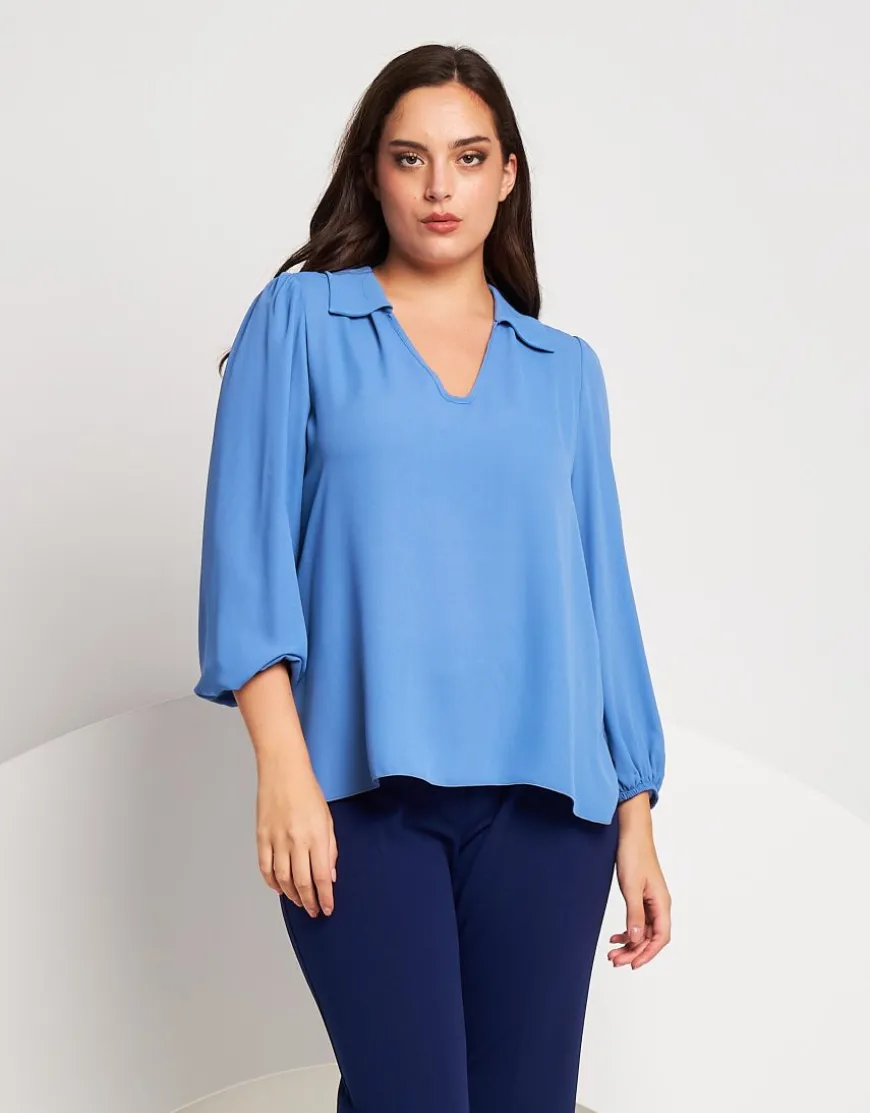 Camicia in georgette azzurra