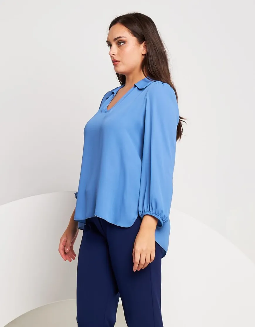 Camicia in georgette azzurra