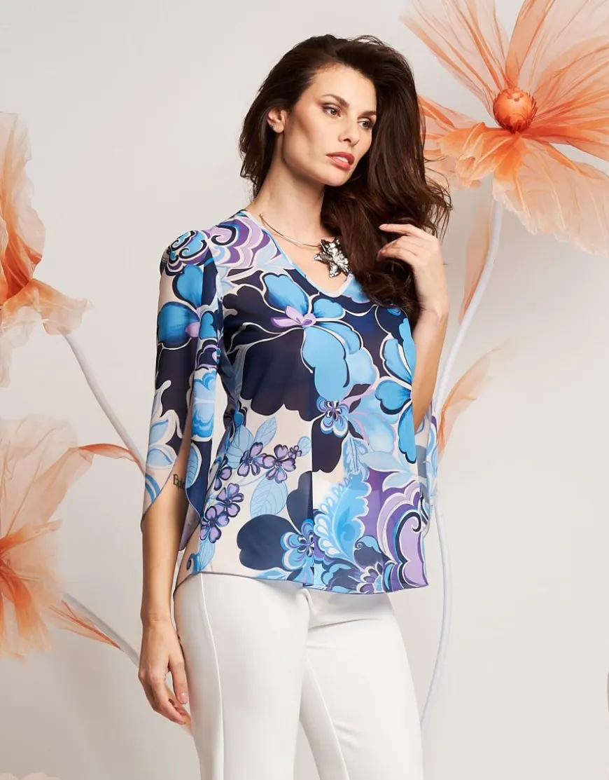 Camicia in georgette fantasia
