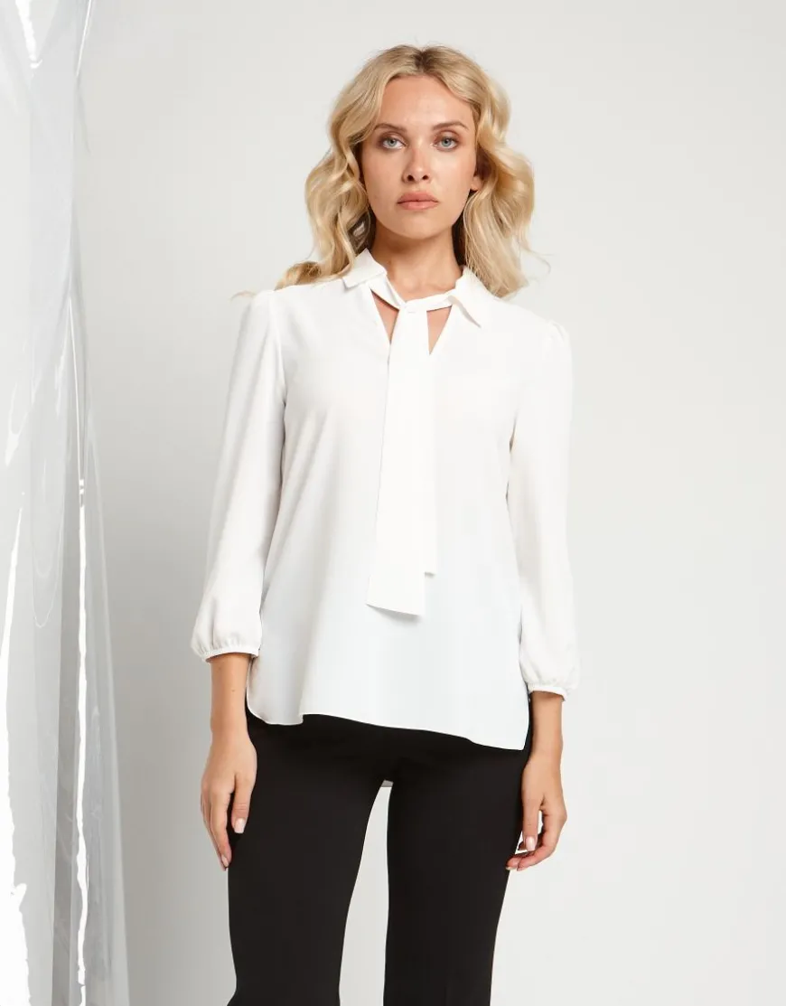 Camicia in raso con sciarpina