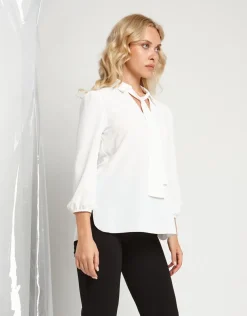 Camicia in raso con sciarpina