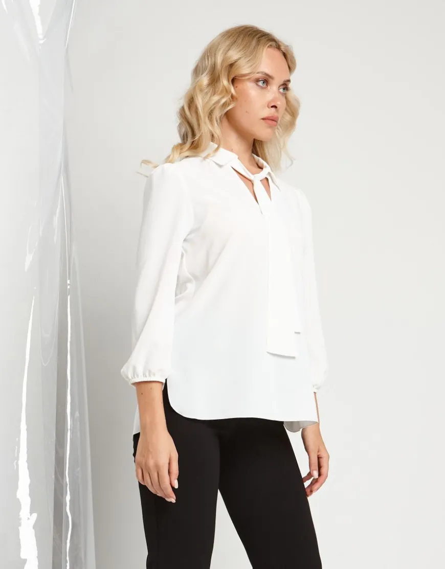 Camicia in raso con sciarpina