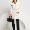 Cappotto con cappuccio e ecopelliccia