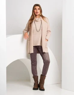Cardigan a coste con lavorazione