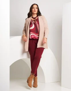 Cardigan a coste con lavorazione
