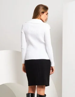 Cardigan a coste con zip