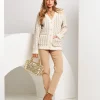 Cardigan con trecce in lurex