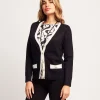 Cardigan in maglia battuta con bottoni oro