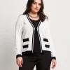 Cardigan in maglia battuta con bordi