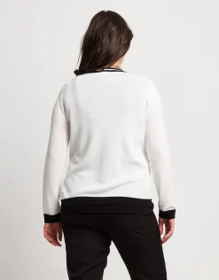 Cardigan in maglia battuta con bordi