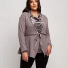 Cardigan in maglia con inserti in velluto