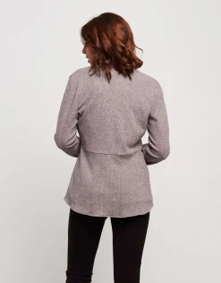 Cardigan in maglia con inserti in velluto