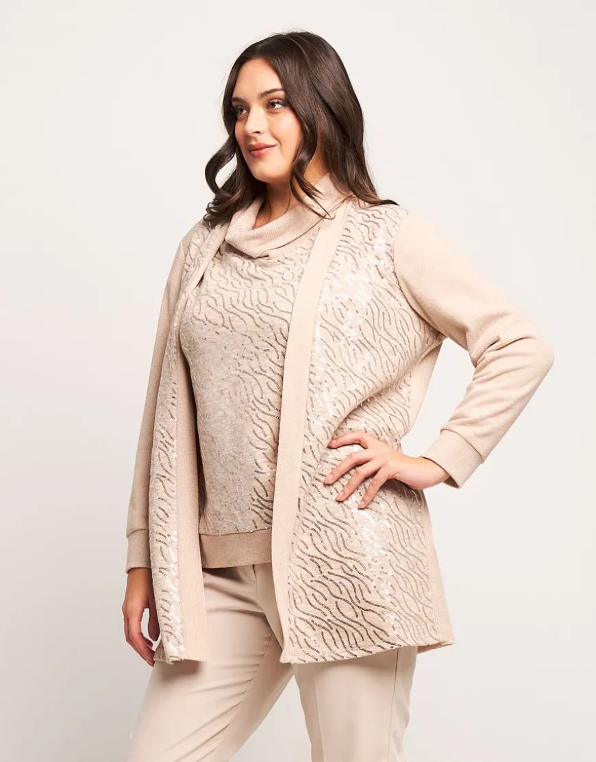 Cardigan in maglia con paillettes