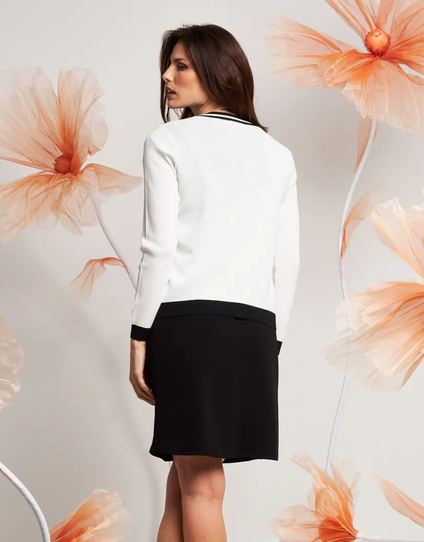 Cardigan maglia battuta con bordi