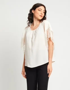 Casacca con alette e spalle in pizzo