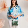 Casacca con maniche plissé e paillettes