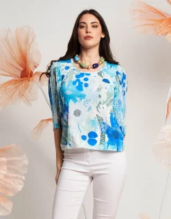 Casacca con maniche plissé e paillettes