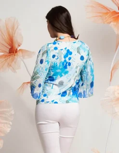 Casacca con maniche plissé e paillettes