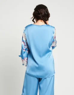 Casacca con scollo a V e fiocchi