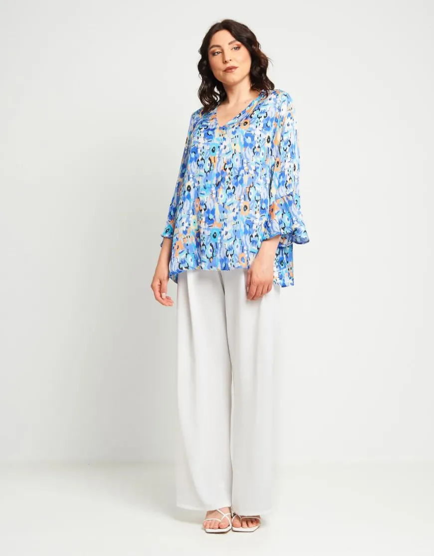 Casacca fantasia bluette