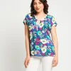 Casacca fantasia con maniche a kimono e fiocco