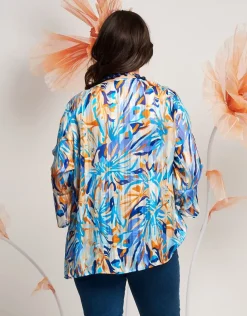 Casacca in georgette con scollo a V e volant